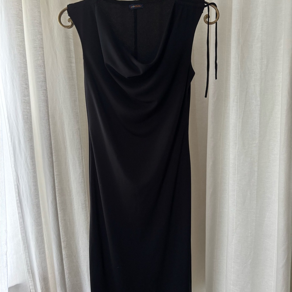 Monteau Black Sheath Dress Cowl Neck Cocktail